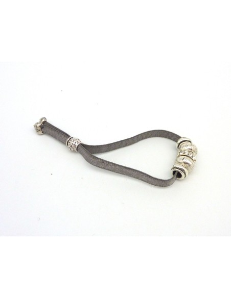 25cm Fil élastique plat largeur 5mm brillant satiné marron chocolat
