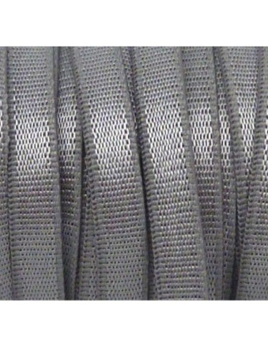 R-25cm Fil élastique plat largeur 5mm brillant satiné gris argenté