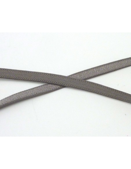 R-25cm Fil élastique plat largeur 5mm brillant satiné gris argenté
