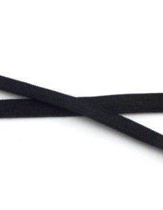 25cm Fil élastique plat largeur 5mm brillant satiné noir 2