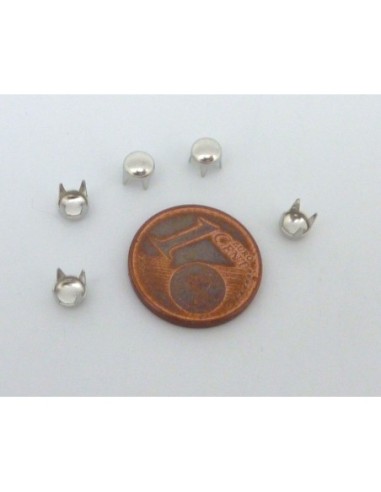 Clous griffe rond argenté pour customisation