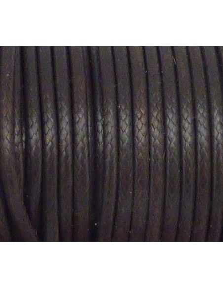 Cordon polyester enduit 2mm marron foncé pour bijoux