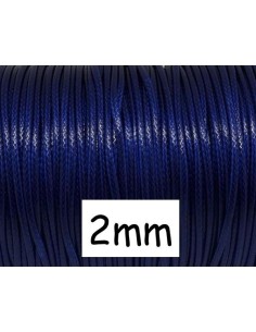 Cordon polyester enduit bleu nuit 2mm pour bijoux