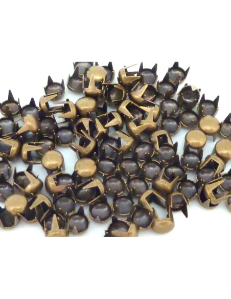 40 clous griffe rond en métal couleur bronze 4mm pour customiser