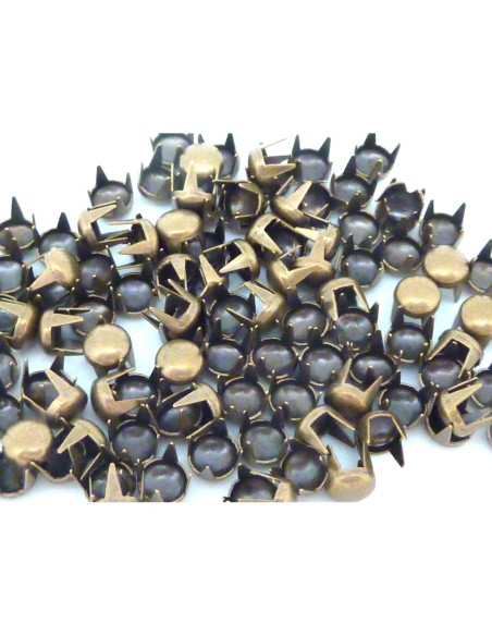 40 clous griffe rond en métal couleur bronze 4mm pour customiser