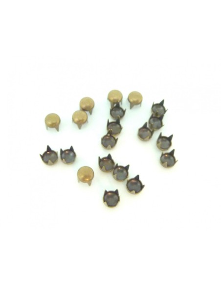 40 clous griffe rond en métal couleur bronze 4mm pour customiser