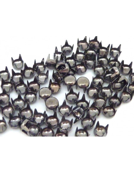 R-40 clous griffe rond en métal argenté anthracite 4mm pour customiser