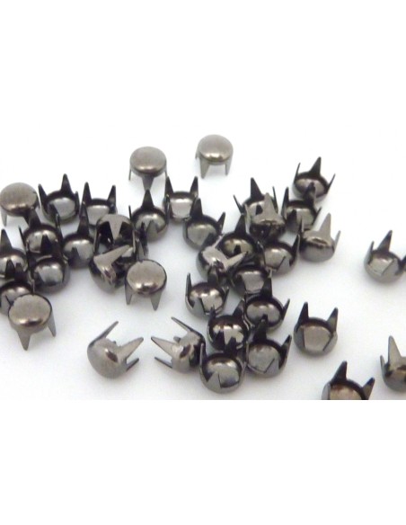 R-40 clous griffe rond en métal argenté anthracite 4mm pour customiser