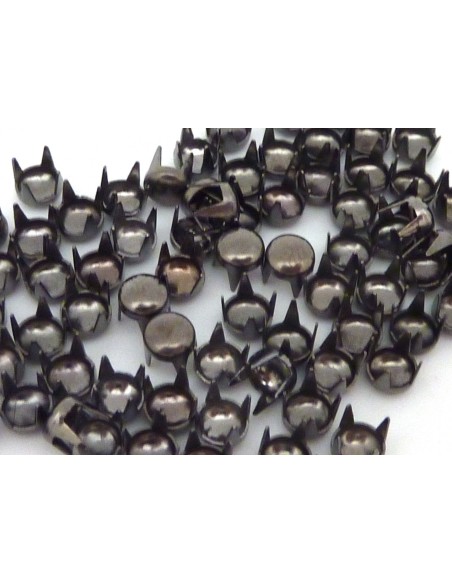 R-40 clous griffe rond en métal argenté anthracite 4mm pour customiser