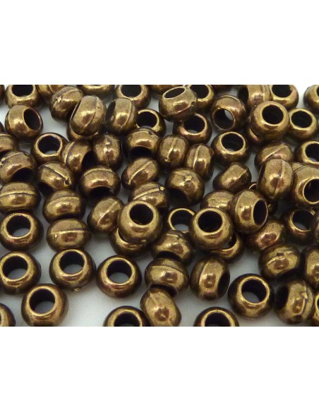 Perle bronze à gros trou
