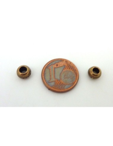 Perle à écraser bronze à gros trou