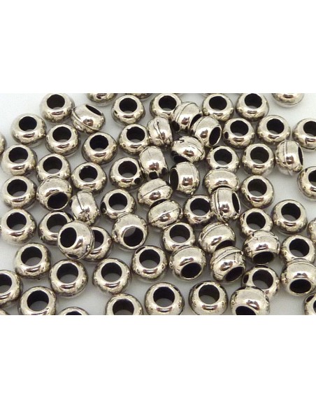 Perle 6mm en métal argenté