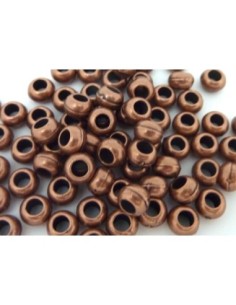 Perle ronde cuivré à gros trou de 3mm