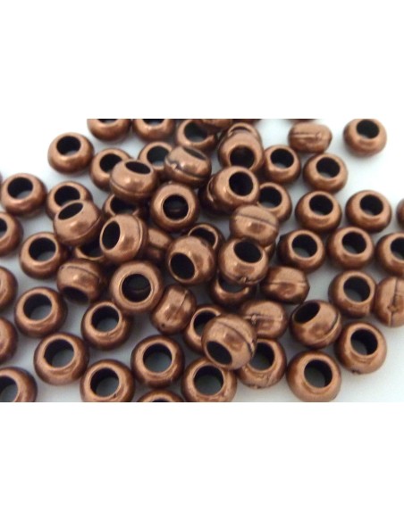 Perle ronde cuivré à gros trou de 3mm