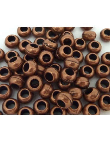 Perle ronde cuivré à gros trou de 3mm