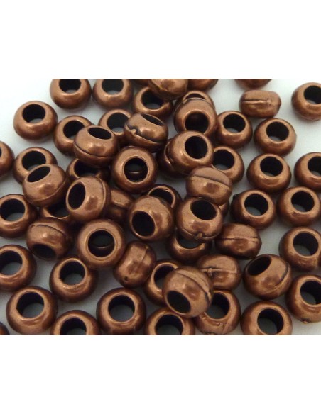 Perle ronde cuivré à gros trou de 3mm