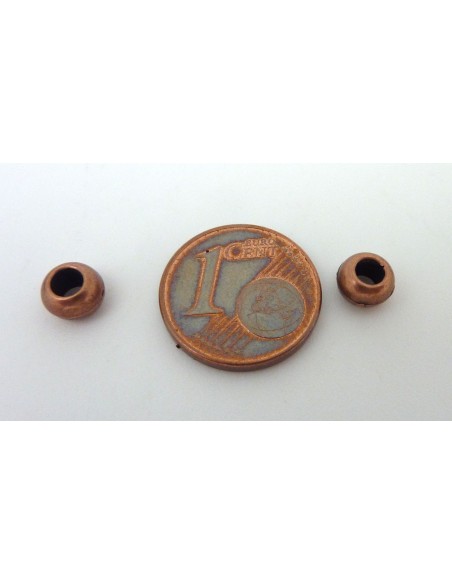 Perle ronde cuivré à gros trou de 3mm
