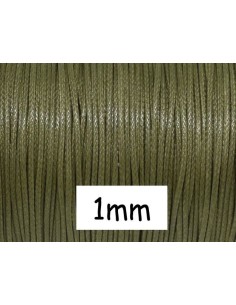 Cordon imitation cuir souple 1mm vert kaki pour bijoux
