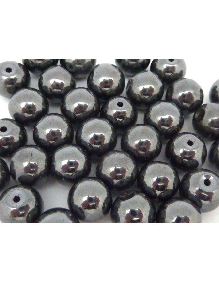 R-2 Perles hématite ronde, boule lisse 9,4mm