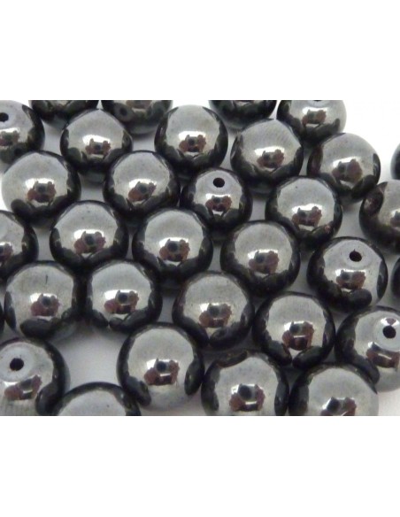 R-2 Perles hématite ronde, boule lisse 9,4mm