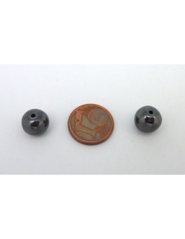 R-2 Perles hématite ronde, boule lisse 9,4mm