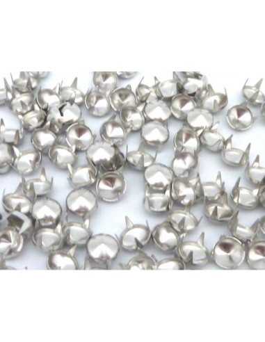 5 clous griffe conique rond 6mm en métal argenté