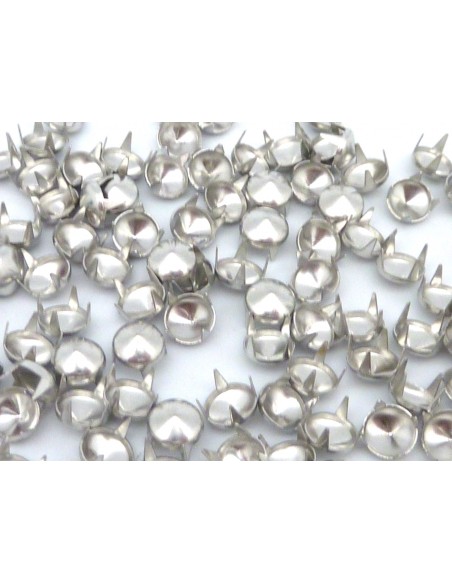 5 clous griffe conique rond 6mm en métal argenté