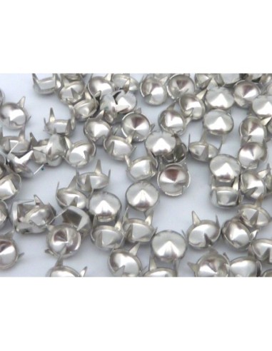 5 clous griffe conique rond 6mm en métal argenté