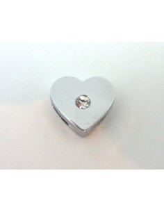 Passant coeur argenté pour lanière de 8mm 2