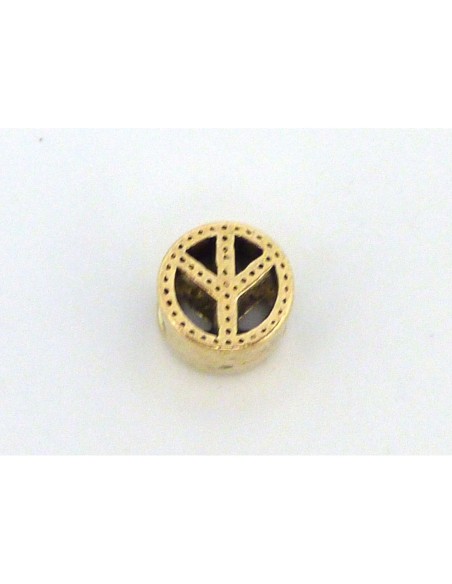 Perle passant "Peace and Love" ronde