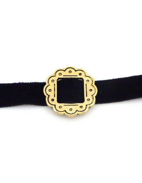 Perle passant boucle en métal doré pâle pour lanière de 10mm