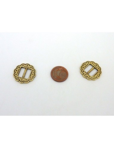 Perle passant boucle fleur en métal doré pâle pour lanière de 10mm