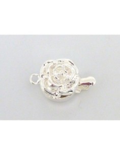 R-Fermoir poussoir rose en relief 11mm en métal argenté...