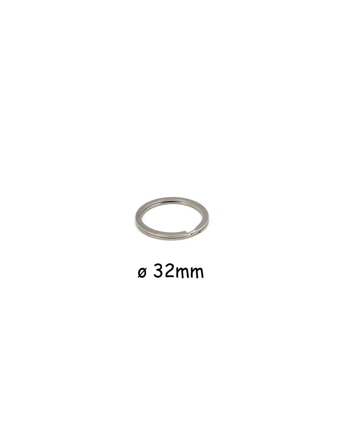 Fermoirs mousqueton 32mm avec anneau porte-clef 20mm ARGENT