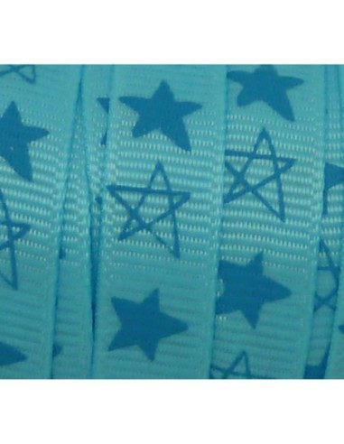 R-1m Ruban plat étoile bleu sur fond bleu 10mm...