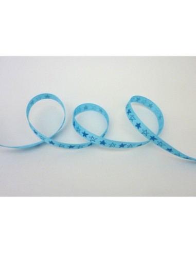 R-1m Ruban plat étoile bleu sur fond bleu 10mm...