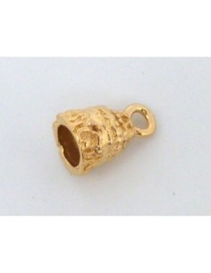 Embout conique gravé pour cordon 6,3mm en métal doré brillant 2