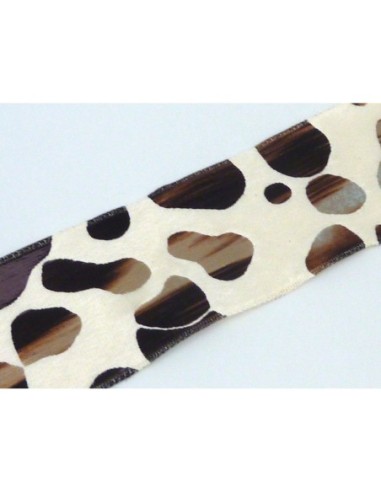 Galon velours 4cm de large motif léopard