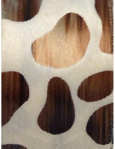 Ruban velours 4cm de large motif léopard