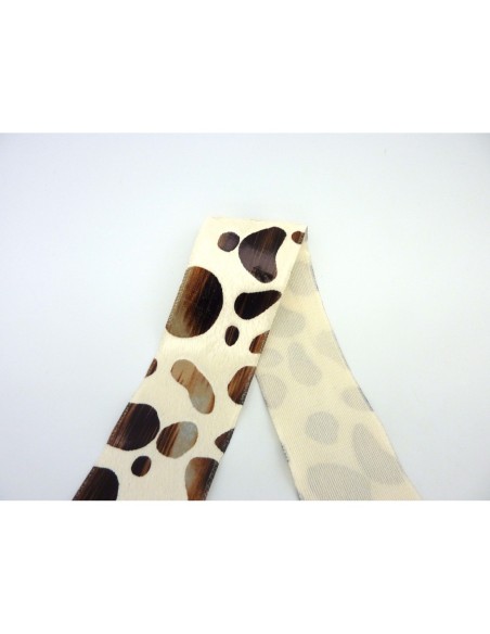 Galon velours 4cm de large motif panthère