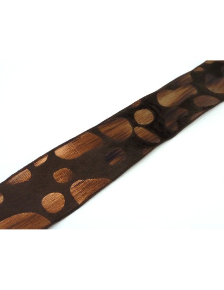 Galon velours motif panthère 40mm marron foncé