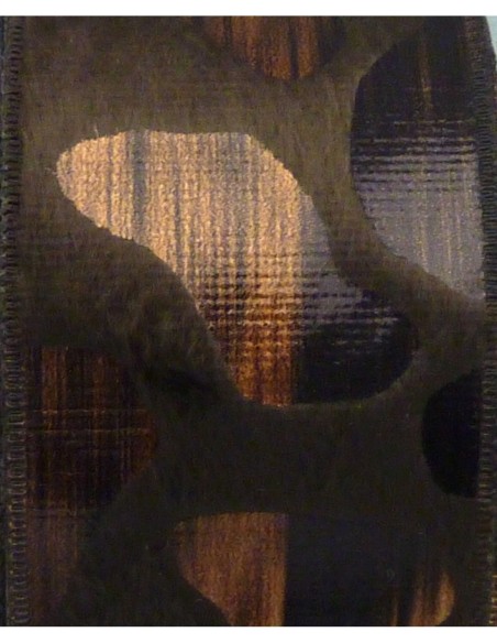 Galon velours 4cm de large marron foncé tacheté