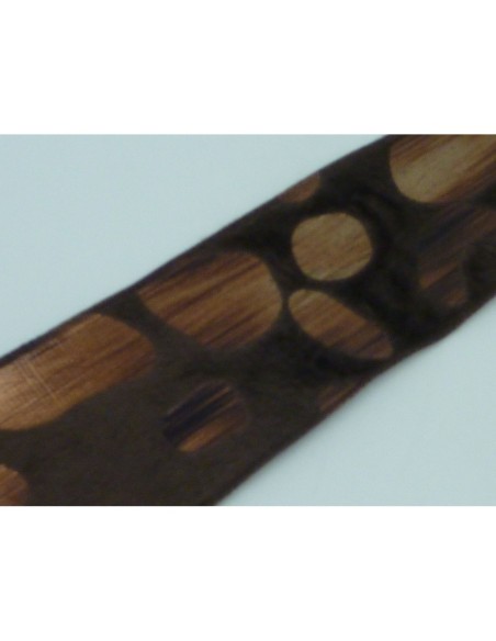 Galon velours motif panthère 40mm marron foncé