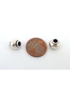 5 Perles connecteur 8,5 mm tube arrondi, tonneau en métal argenté 2
