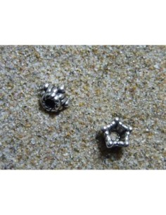 Calotte, coupelle, cache nœud, en métal argenté travaillé style ethnique 2