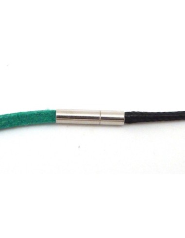 Fermoir tige avec embout rond pour fil cordon 1,5-2mm en métal argenté
