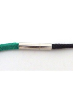 Fermoir tige avec embout rond pour fil cordon 1,5-2mm en métal argenté 2
