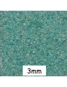 Mini perle de rocaille 2mm vert opaline irisé pour broderie
