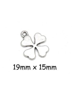 Breloque argenté trèfle en métal pas chère