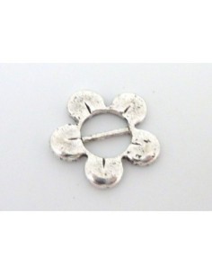 perle passant boucle fleur pour lanière de 7mm en métal argenté 2
